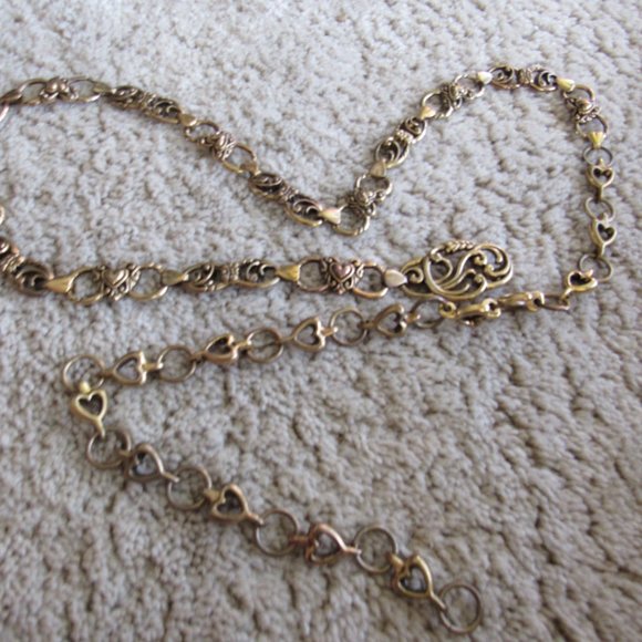 Vintage Gold Heart Chain Belt One Size - Picture 3 of 4